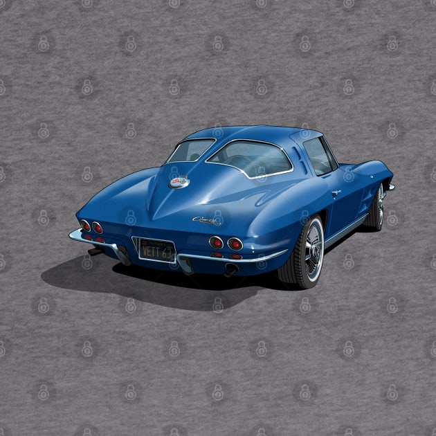 1963 Corvette in dark blue by candcretro